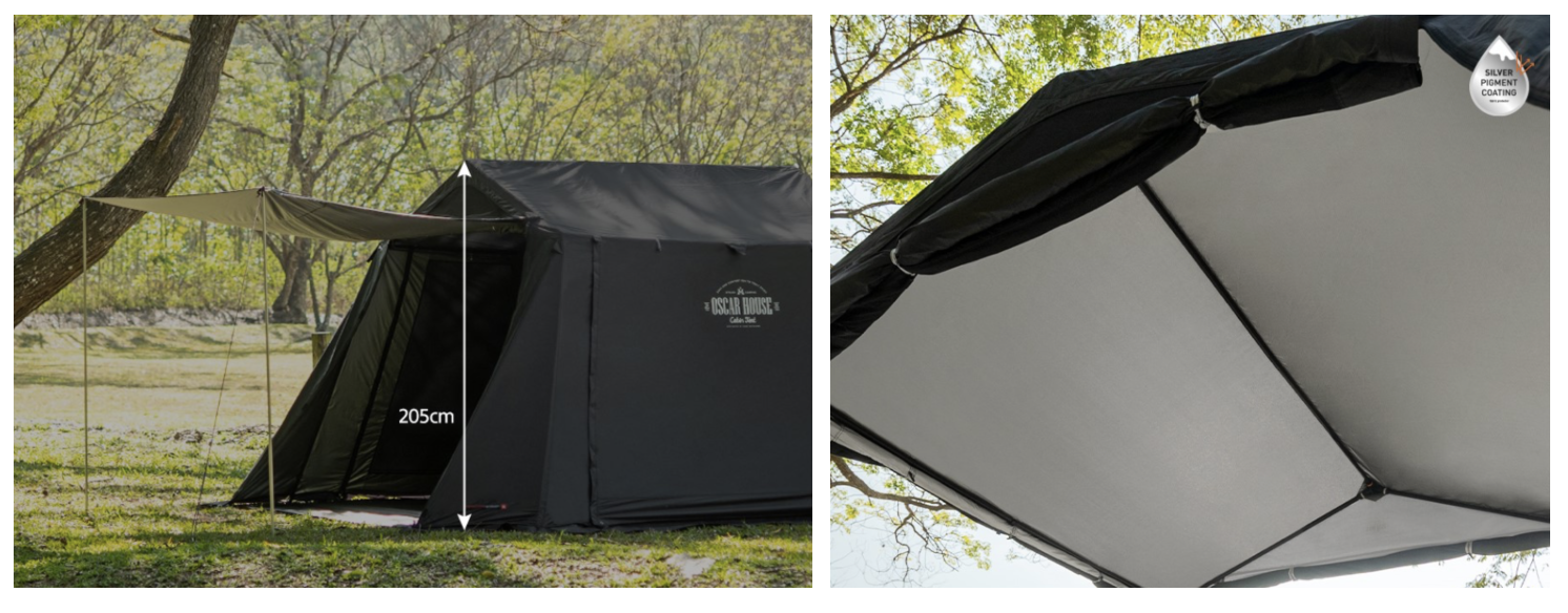 A자형 천장으로 제작된 오스카 하우스 텐트