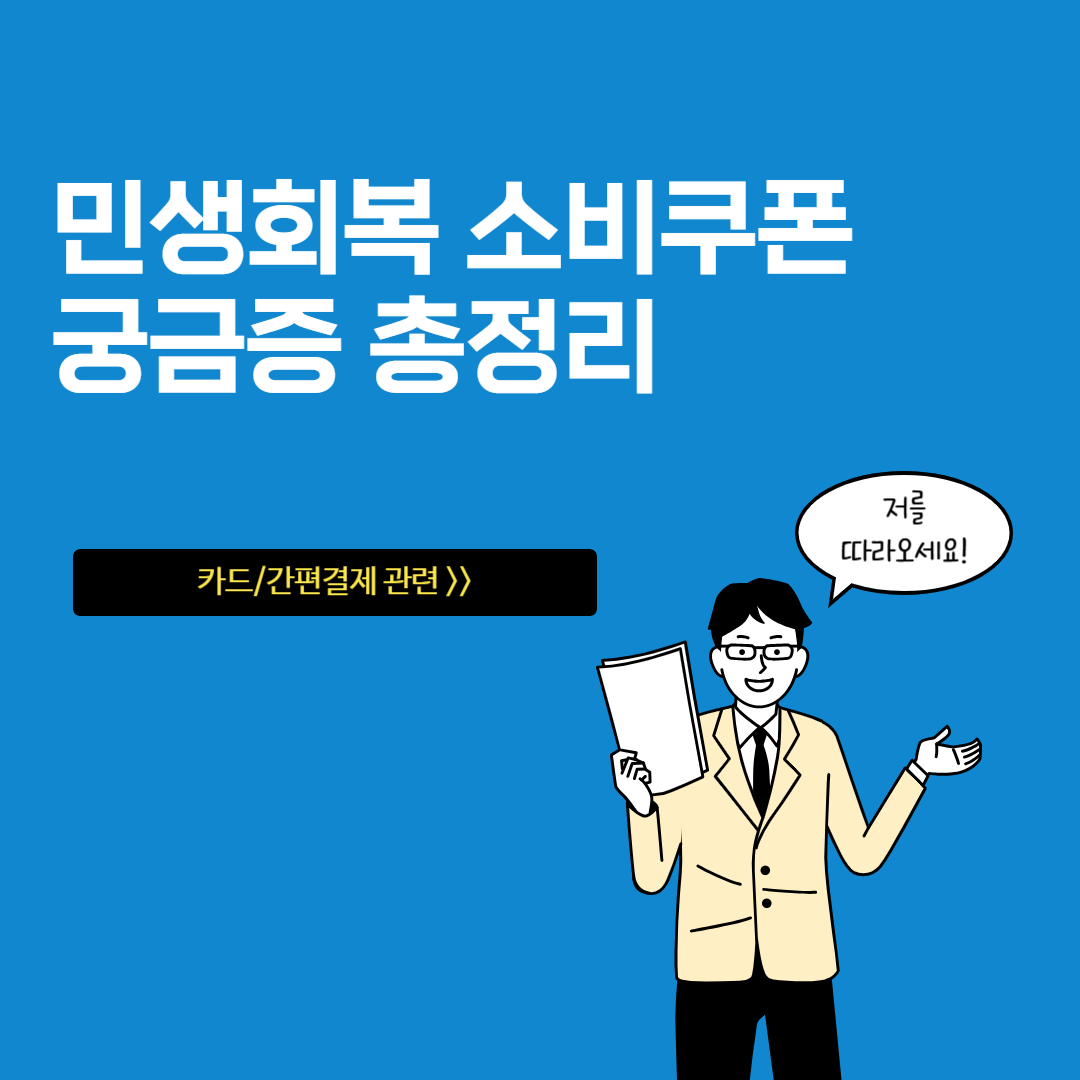 민생회복 소비쿠폰 카드 사용방법 문의 총정리