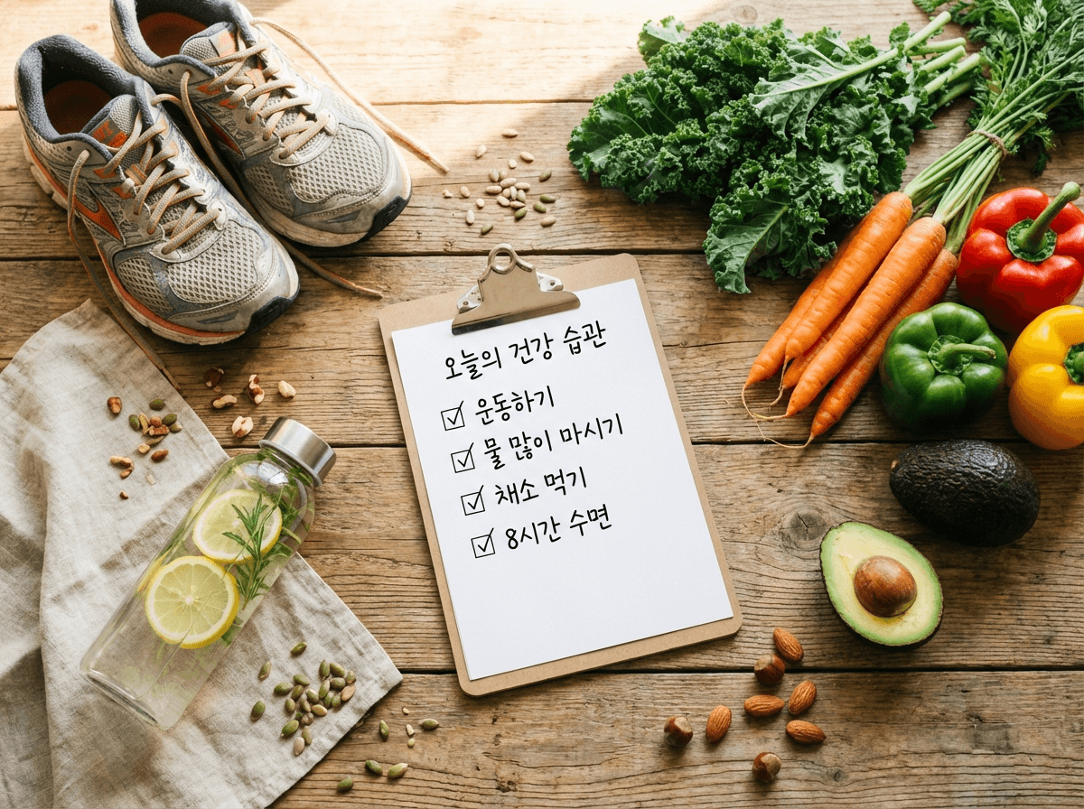 경계 구간 생활 교정 항목을 체크리스트로 정리한 사진 스타일