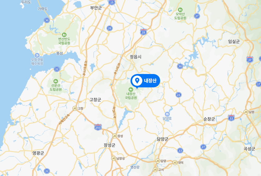 내장산 국립공원 위치