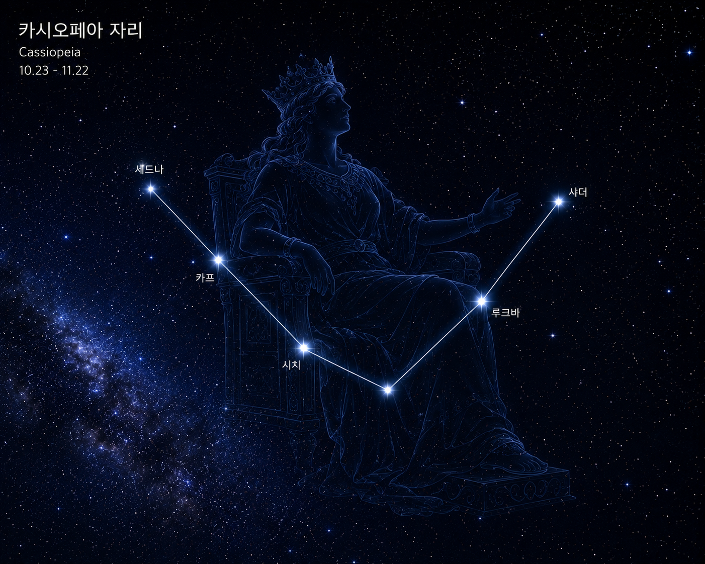 가을밤볼수있는별자리(카시오페아)