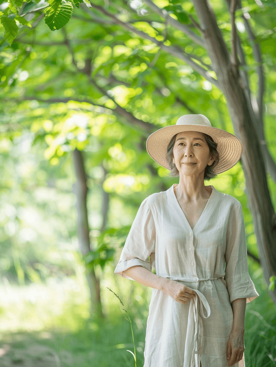 갱년기-건강을-위해-산책을-하는-여성