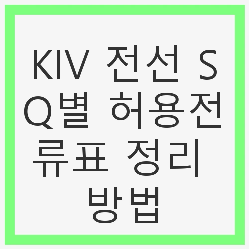 KIV 전선의 특징