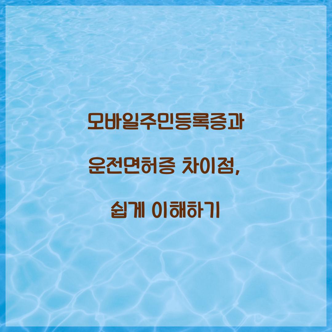모바일주민등록증과 운전면허증 차이점