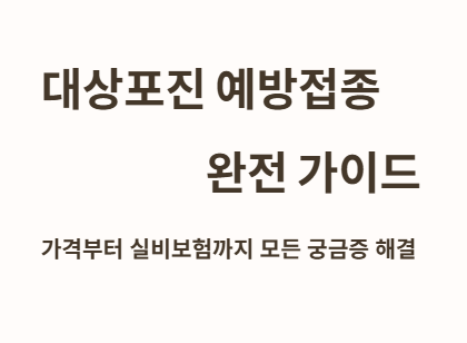 대상포진 예방접종 완전 가이드