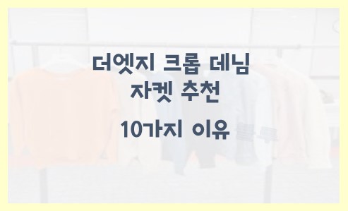 더엣지 크롭 데님 자켓 추천 10가지 이유