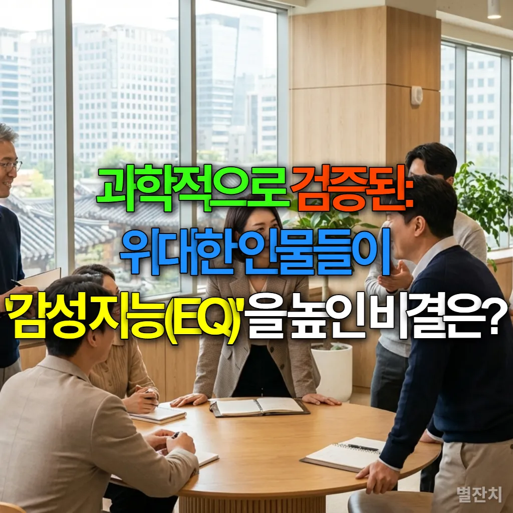 한국인 리더가 팀원들과 감성적으로 소통하며 긍정적인 분위기를 이끄는 모습