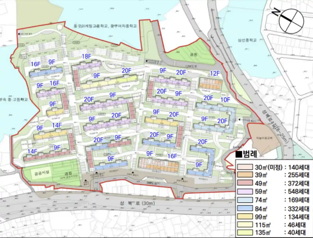 성북1구역-공공재개발-단지배치도