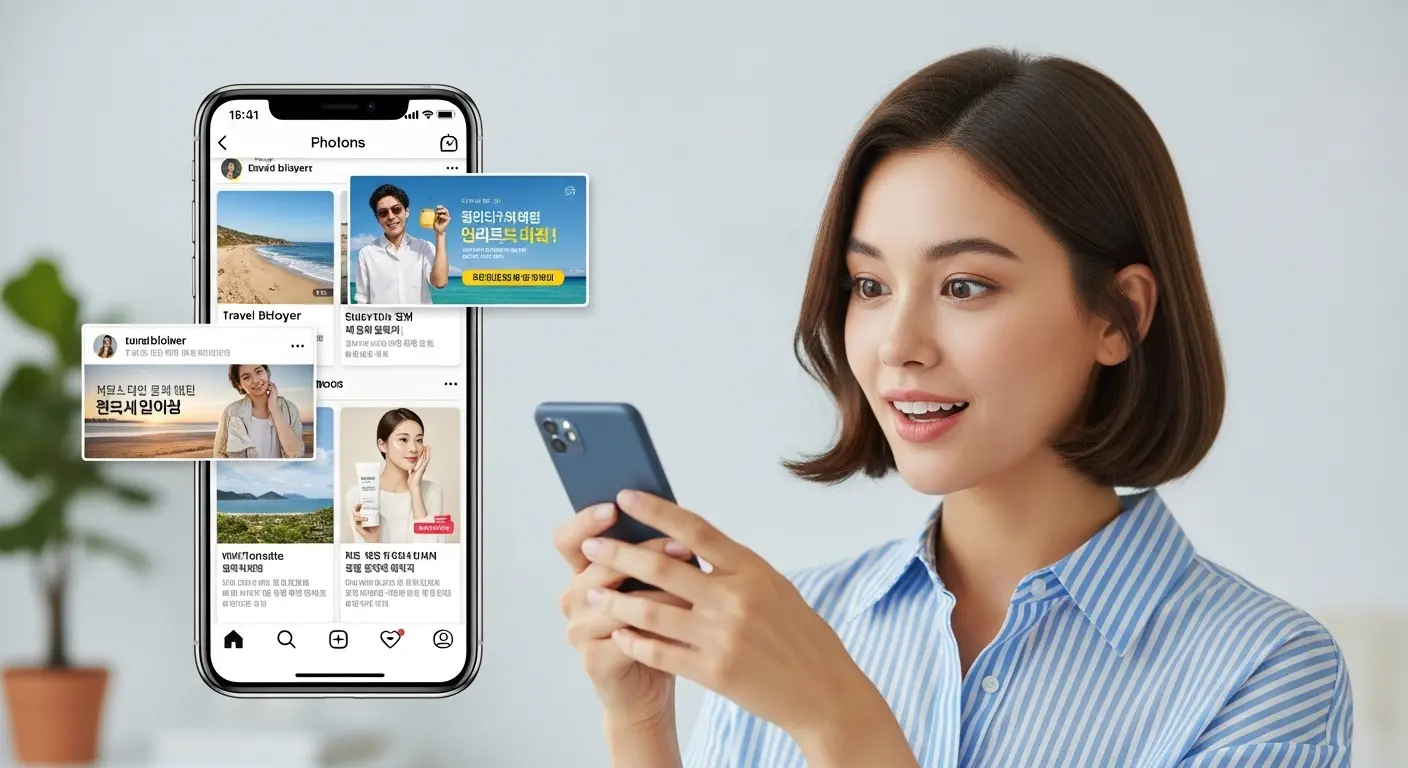 <img src="ai_predicts_ad_interest_and_embeds_as_content.webp" alt="AI가 사용자의 검색어와 구매 패턴을 분석해 광고를 콘텐츠처럼 자연스럽게 삽입하는 장면을 시각적으로 표현한 이미지 입니다">