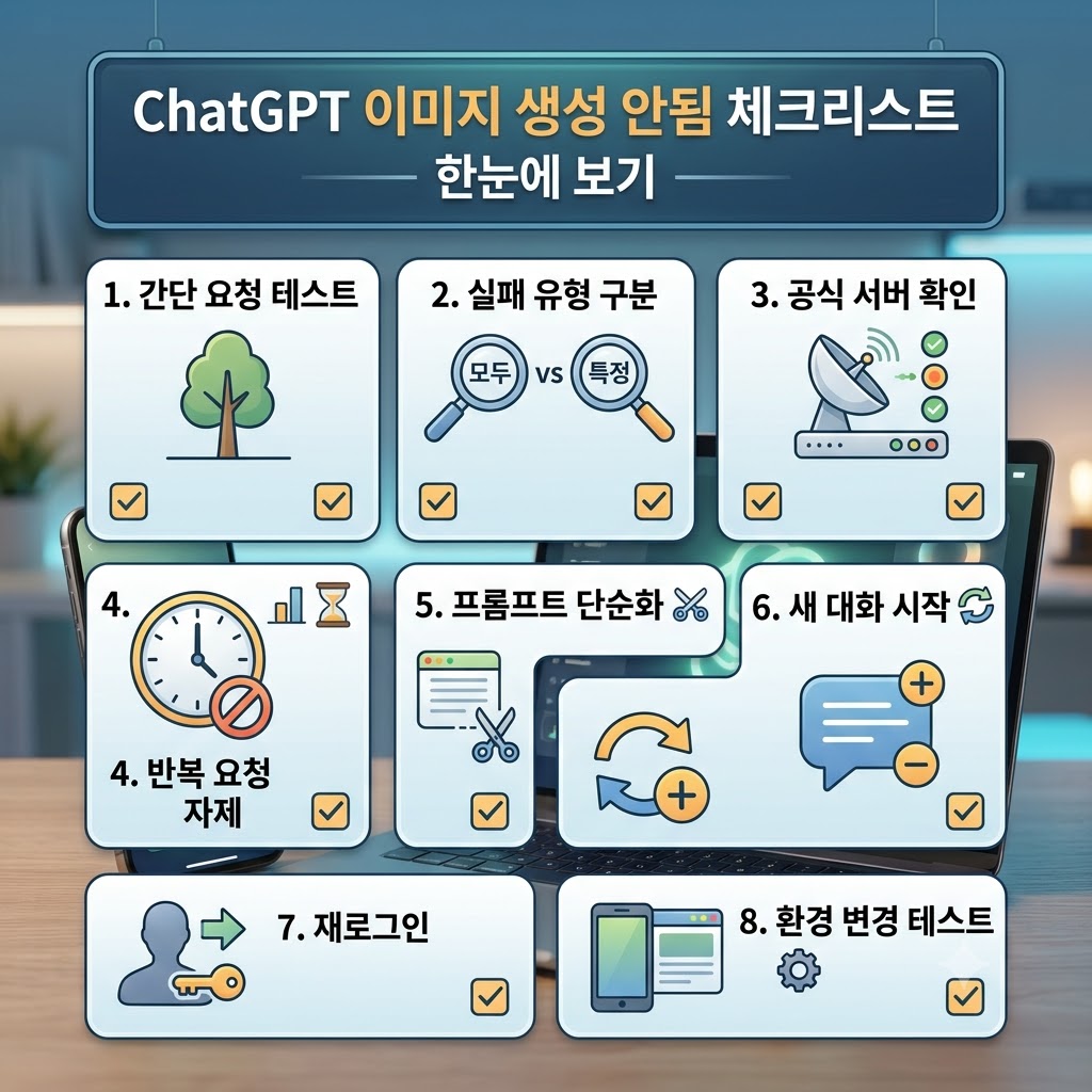 ChatGPT 이미지 생성 안됨 해결 점검 체크리스트