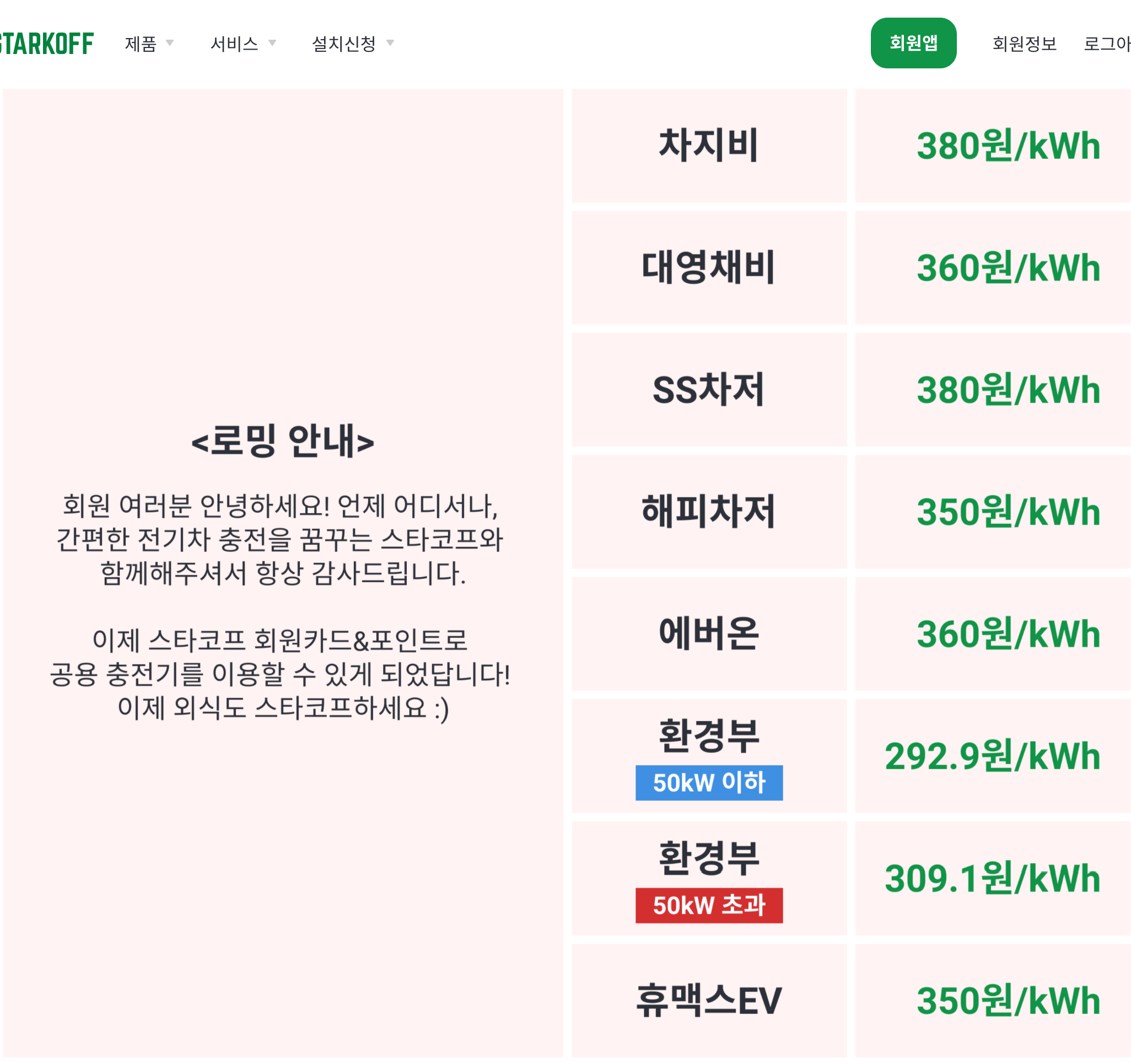 스타코프차지콘 로밍요금