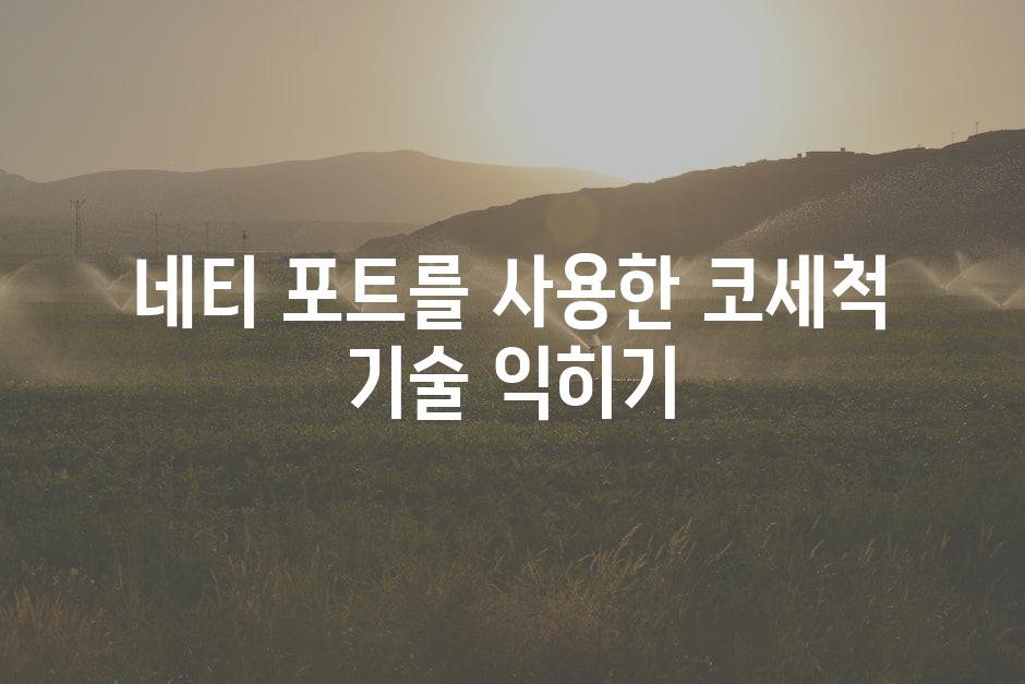 네티 포트를 사용한 코세척 기술 익히기