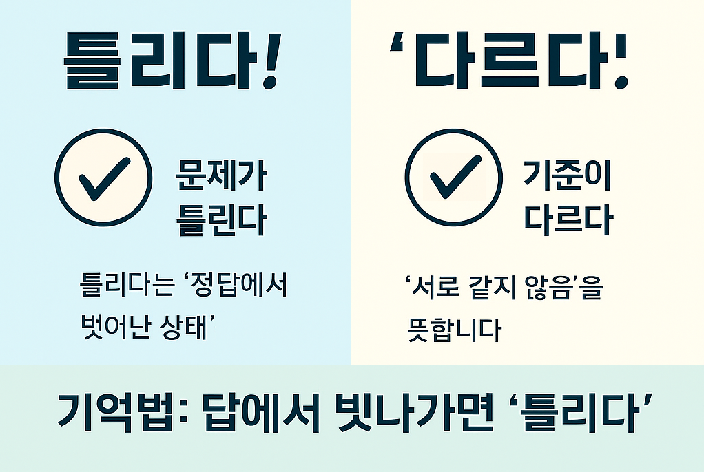 틀리다 vs 다르다