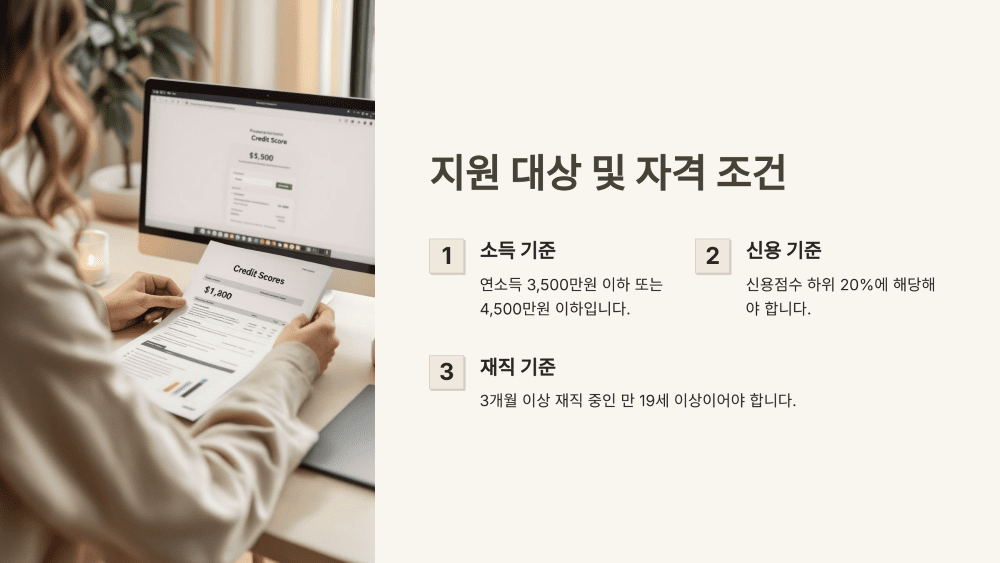 햇살론뱅크 지원대상 및 자격조건