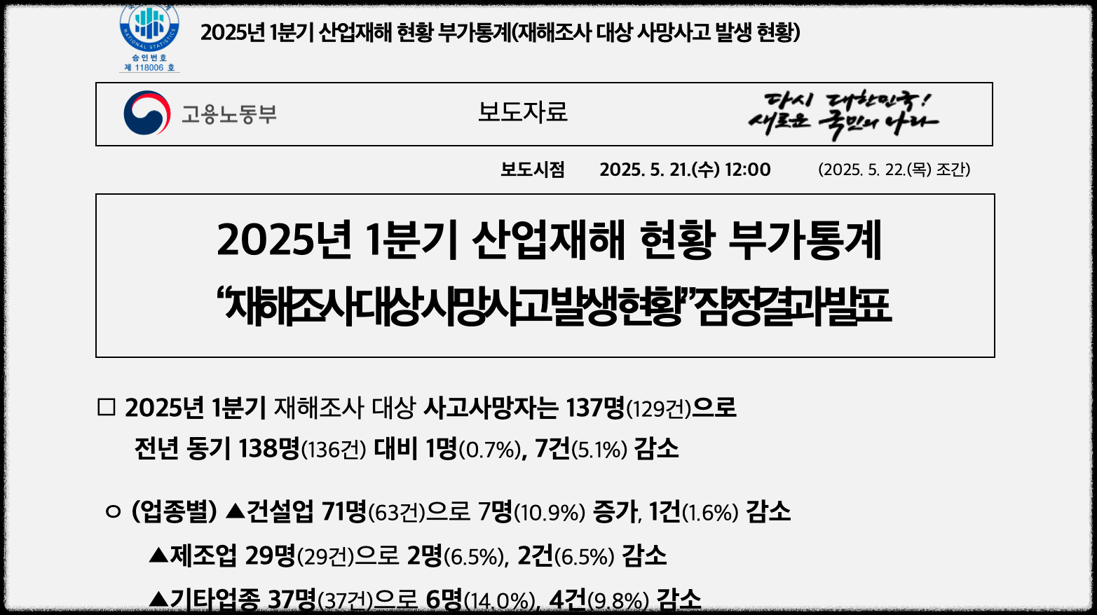 고용노동부-1분기-산업재해-현황-공지