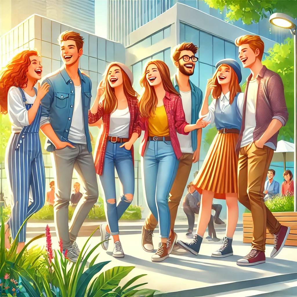 청년들의 밝은 모습의 그림