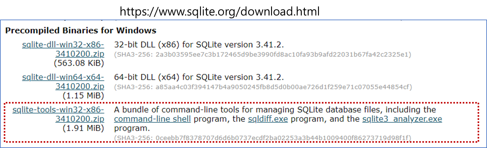 SQlite3 다운로드