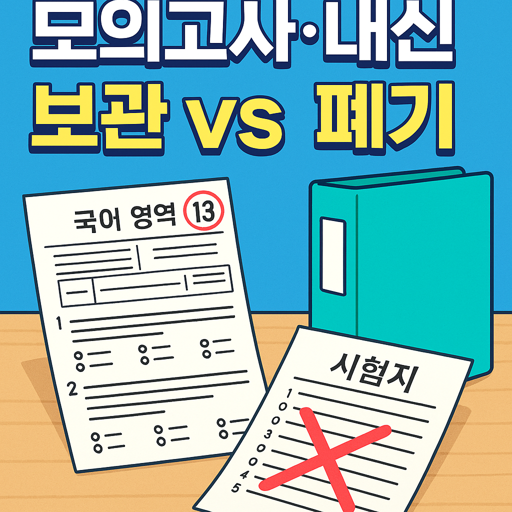 학창시절 모의고사·내신 시험지, 버릴까 보관할까?