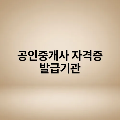 공인중개사 자격증 발급기관