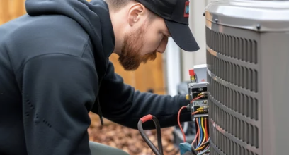에어컨 이전 설치하는 모습