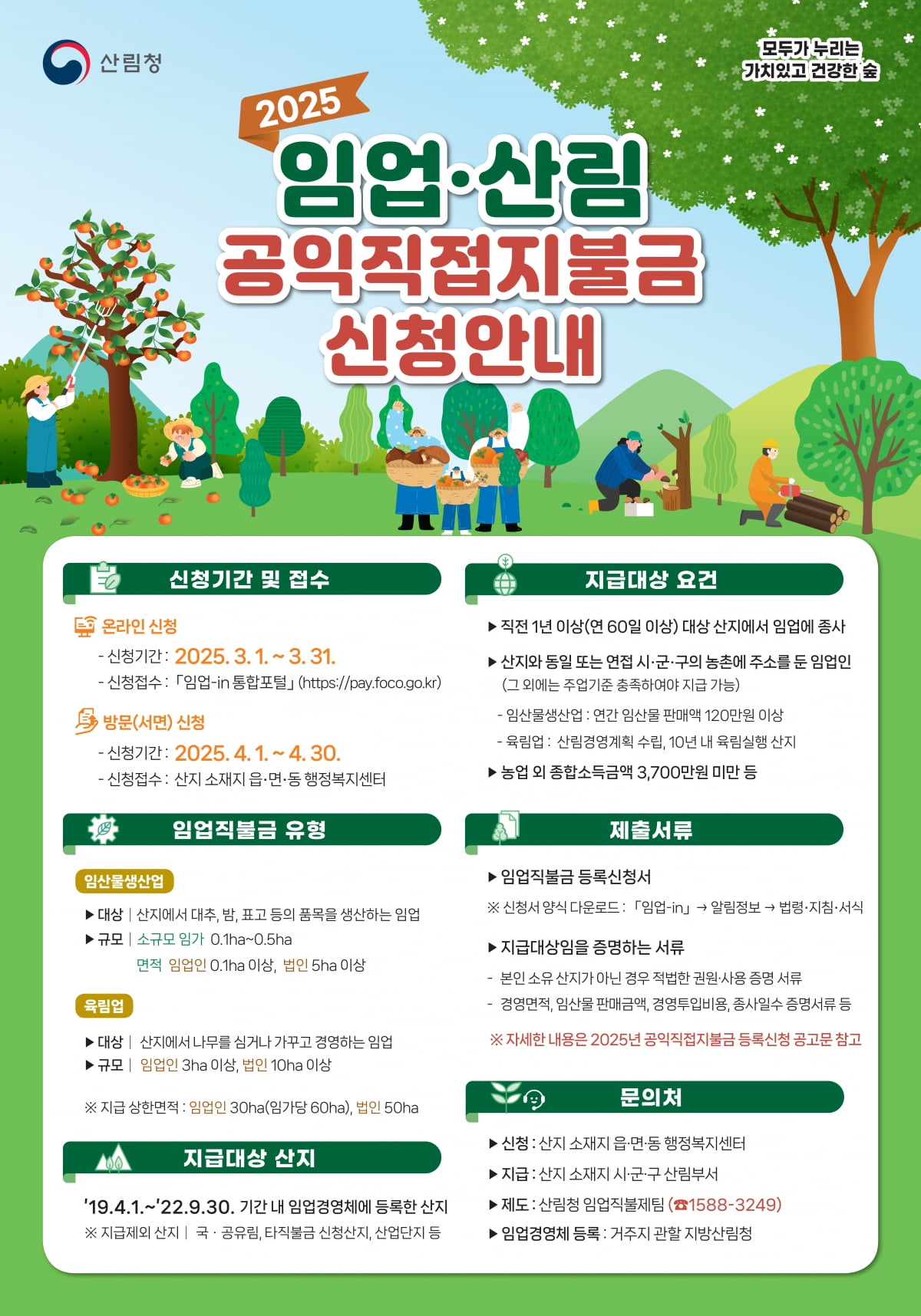 2025 임업직불금 신청하는 방법