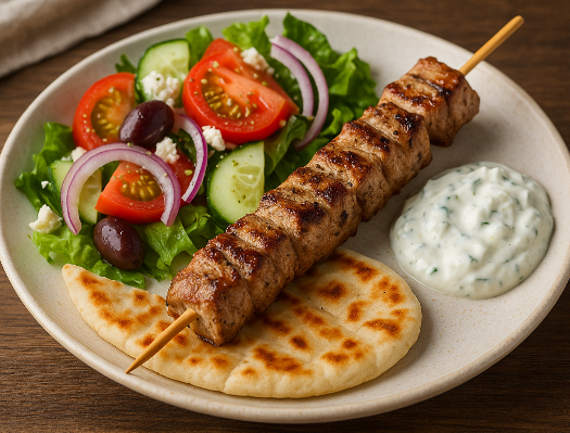 그리스 전통 음식 수블라키 관련 사진