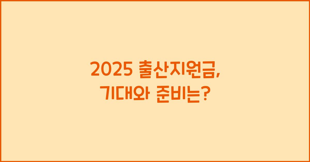 2025 출산지원금