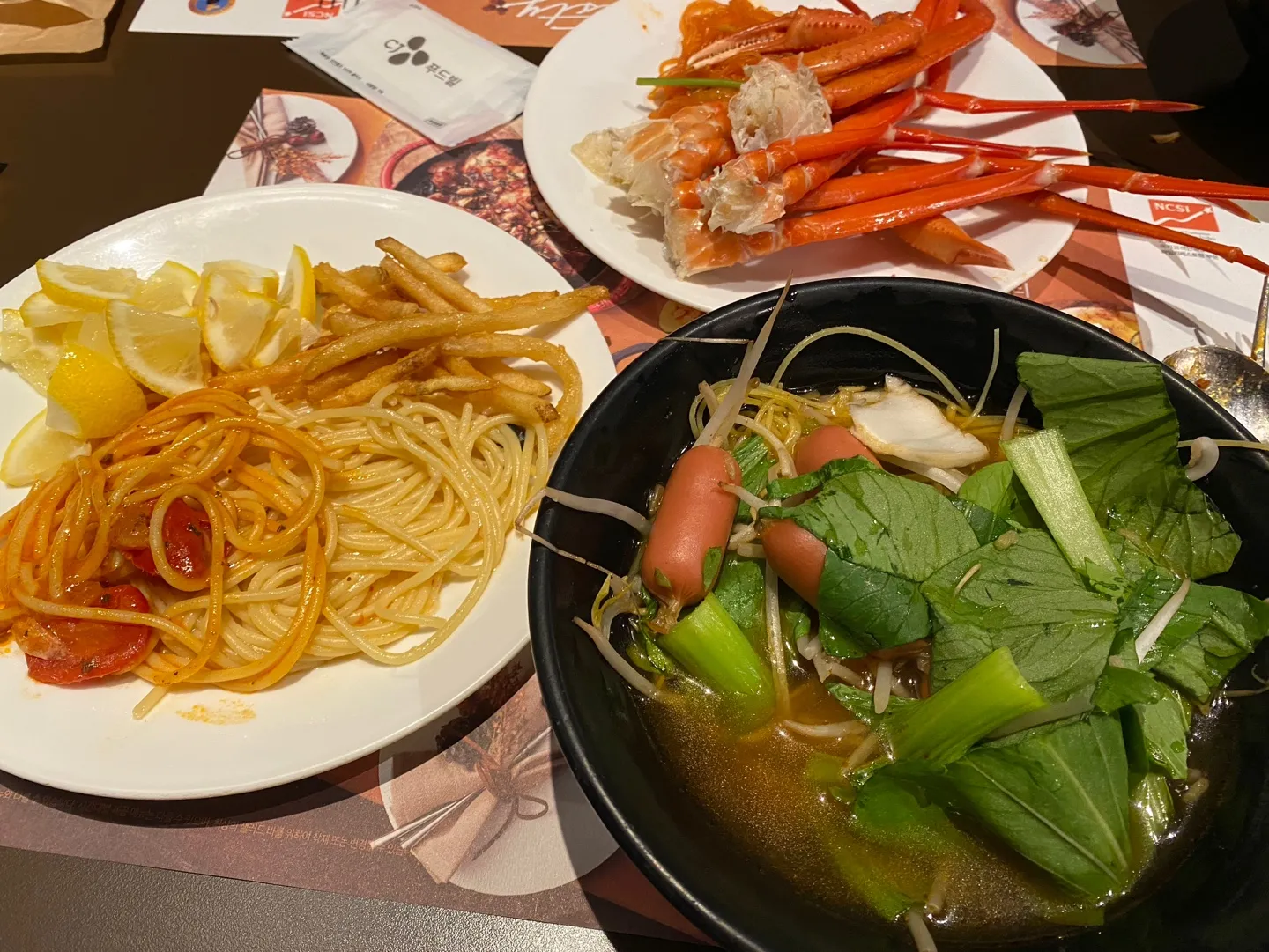 스파게티-레몬-마라탕-홍게