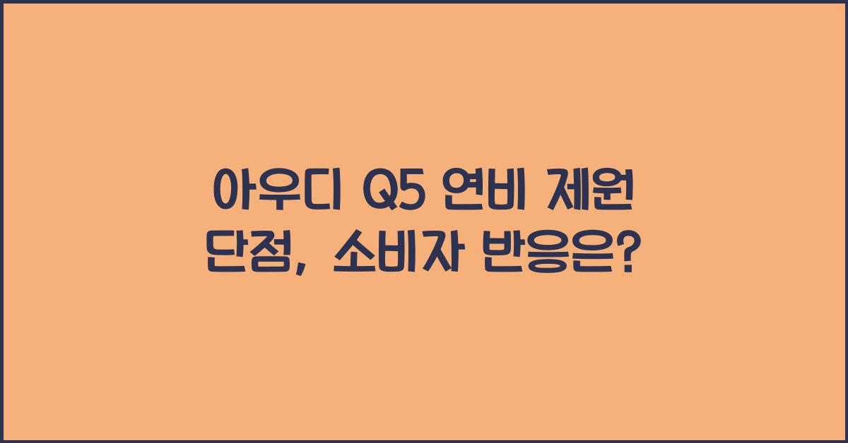 아우디 Q5 연비 제원 단점