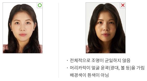 여권사진 품질과 조명