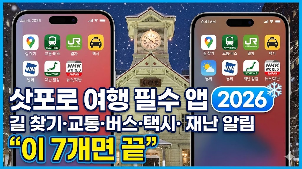 삿포로 여행 필수 앱 2026|길 찾기·교통·버스·택시·재난 알림 “이 7개면 끝”