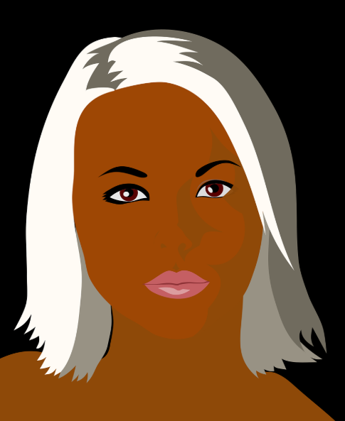 흰머리가 있는 여성의 모습