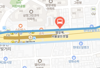 염창역.서울골든호텔에서 인천공항 리무진 공항버스(6018번) 지도 위치