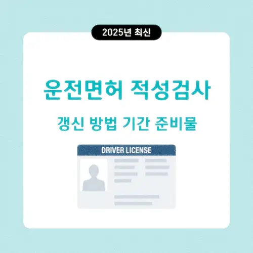 운전면허 적성검사 갱신 방법 기간 준비물