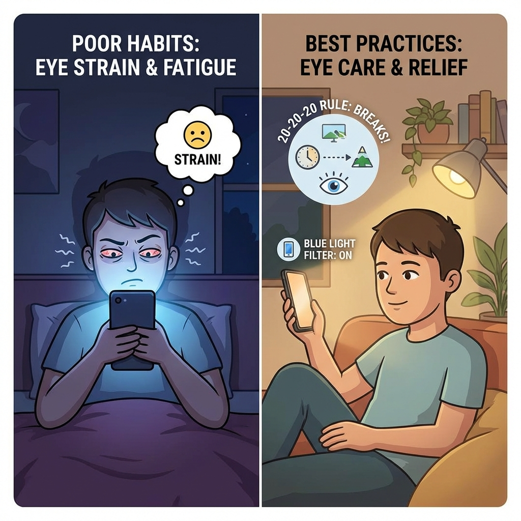 스마트폰 블루라이트와 눈 피로 줄이기 - 현실적인 처방