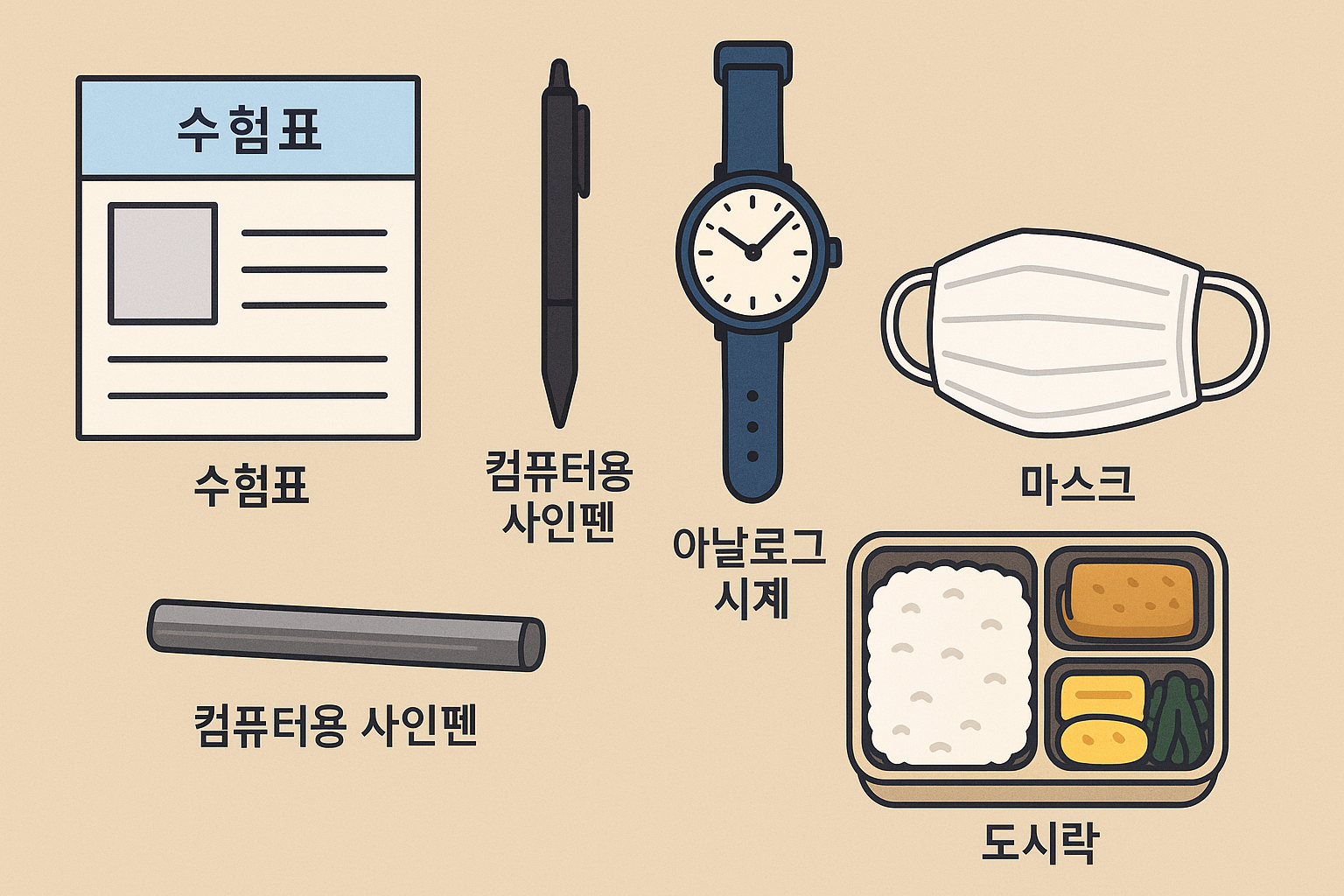 수능 준비물 사진