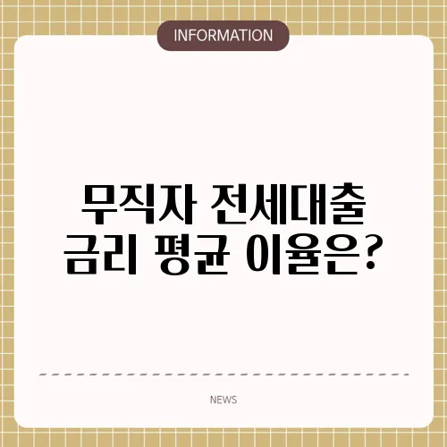 무직자 전세대출 금리 평균 이율은?