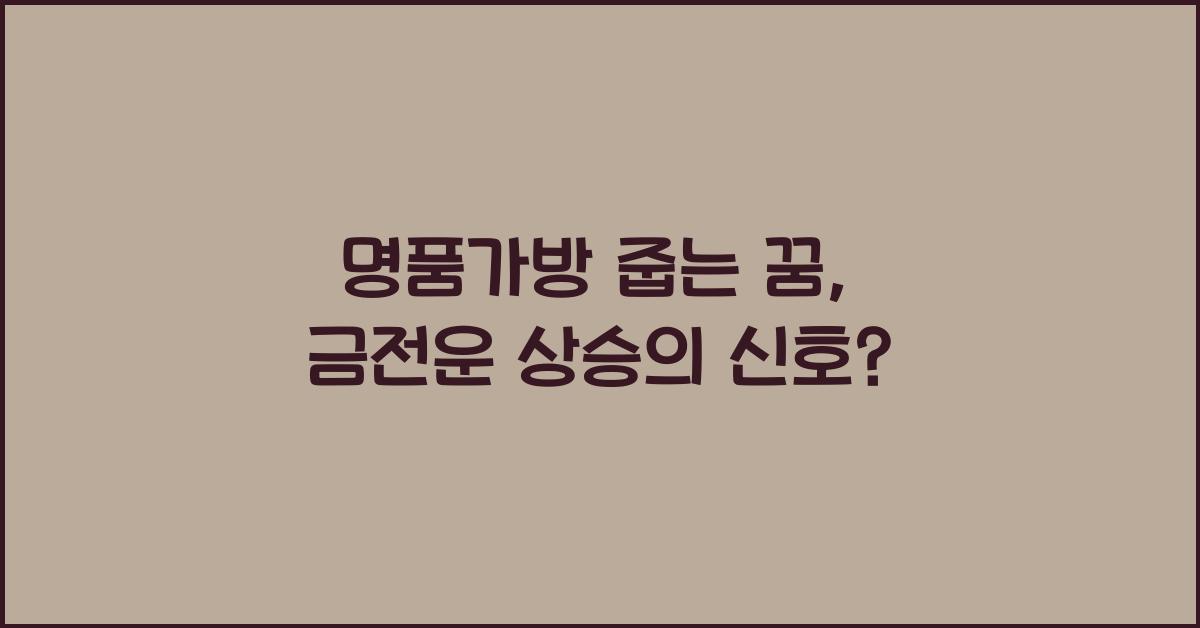 명품가방 줍는 꿈
