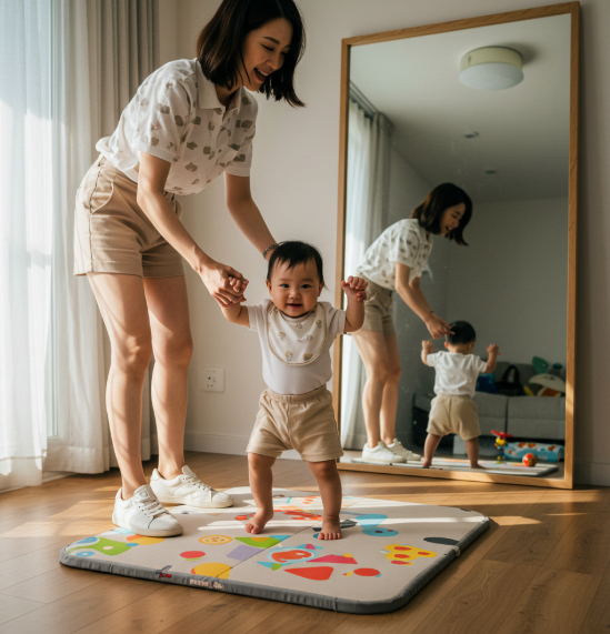 10~12개월: 서기&middot;옹알이 폭발과 모방 배움