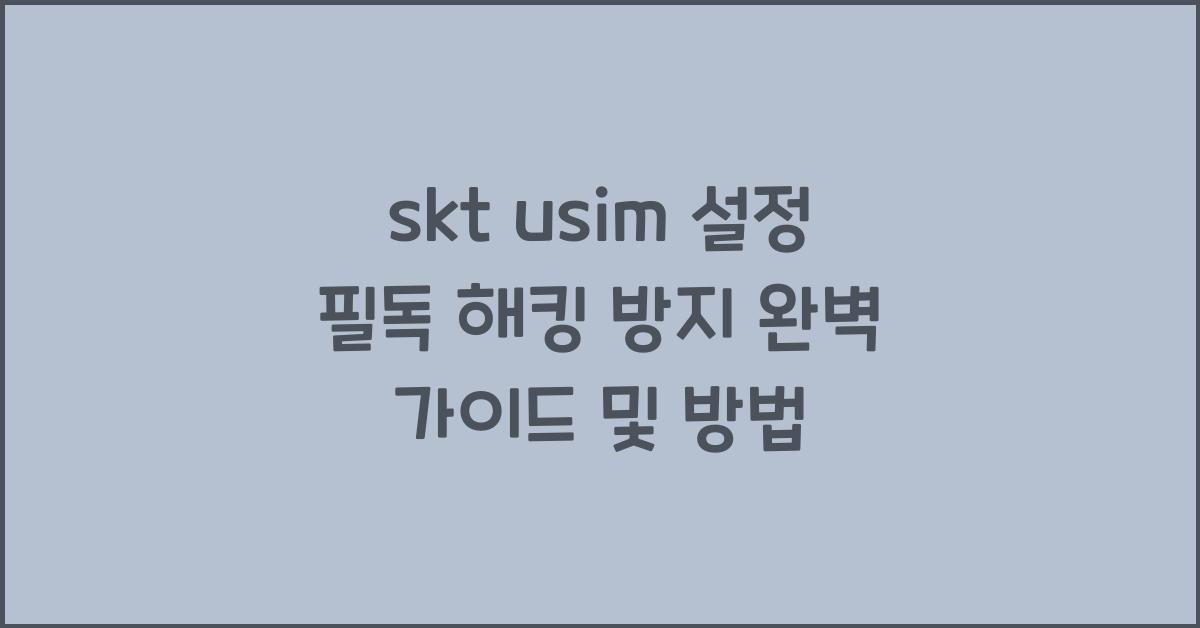 skt usim 설정