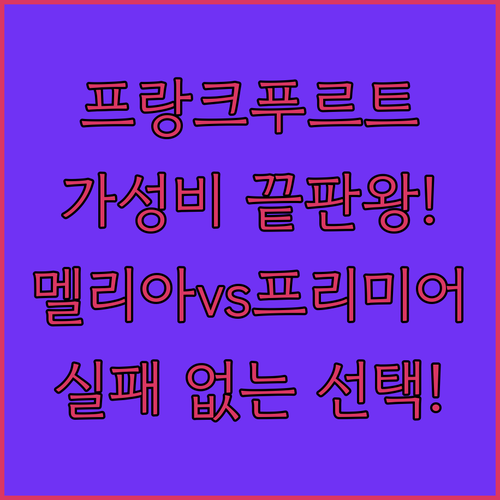 독일 프랑크푸르트 가성비 좋은 프리미..