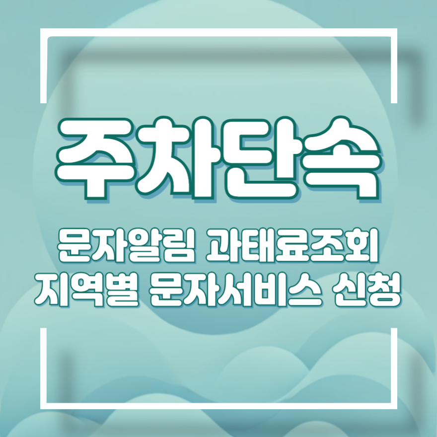 주정차단속 문자알림 서비스