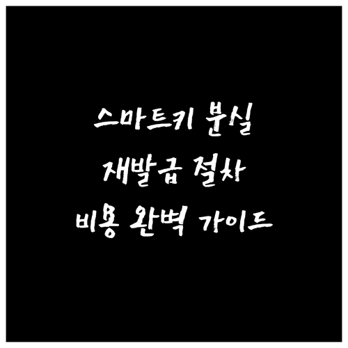 장기렌트 스마트키 분실? 재발급 절차..