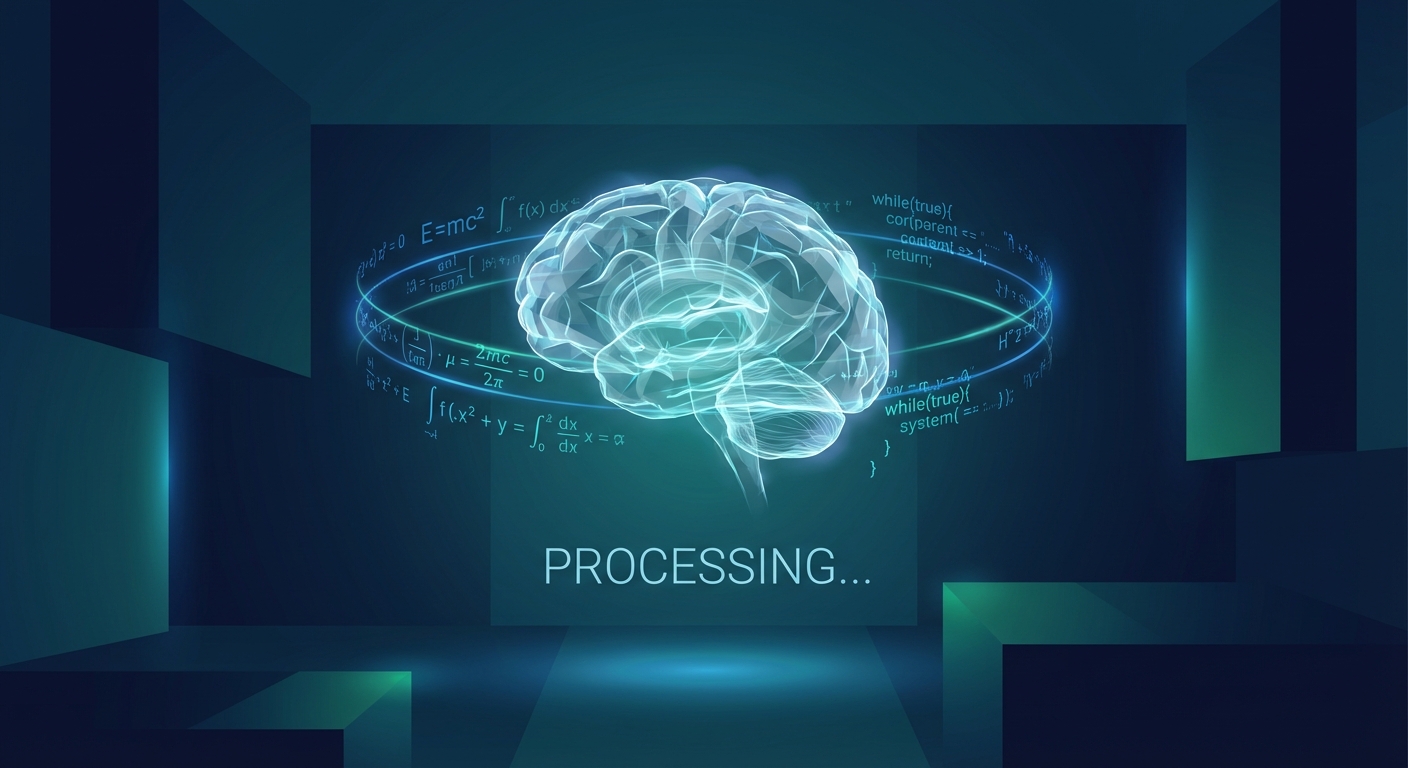 AI가 고도의 추론 과정을 거치는 모습을 시각화한 이미지