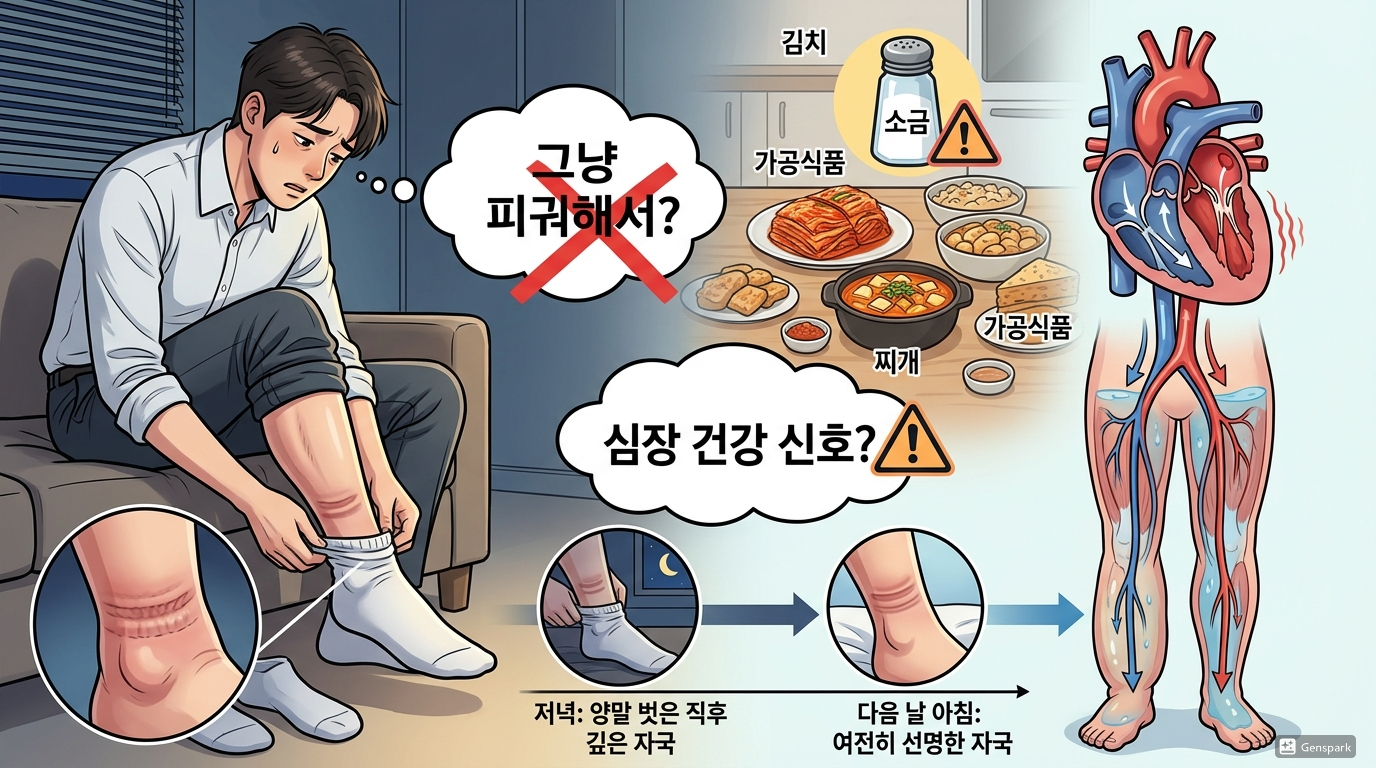 “양말 자국, 단순한 흔적일까? 심장 건강의 경고 신호”