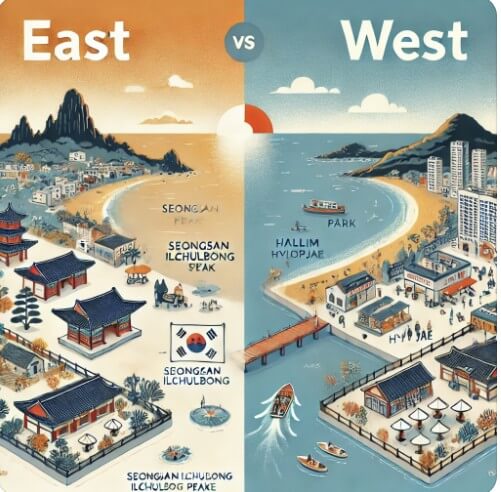 제주도 동부 vs 서부 사진
