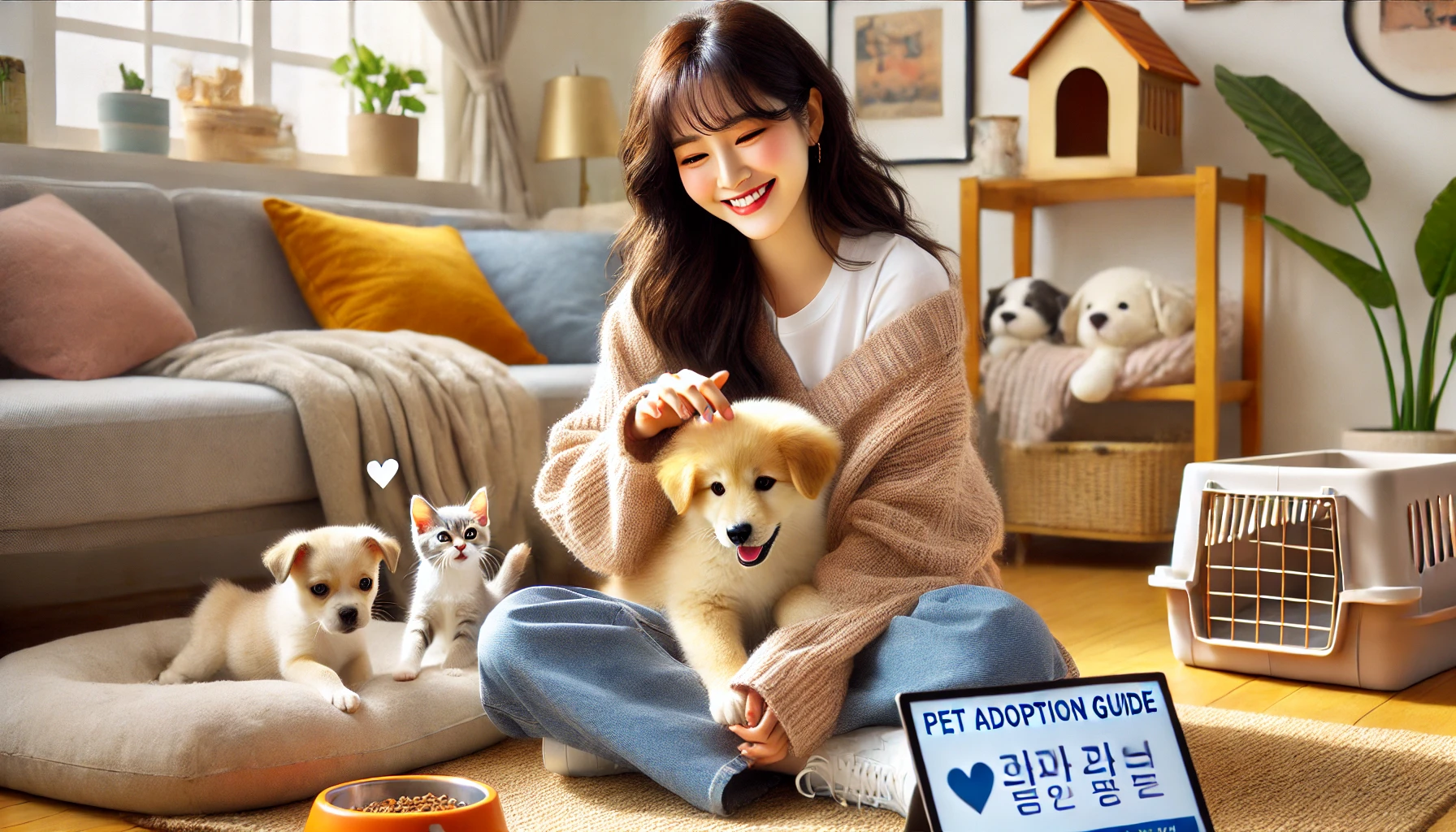 반려견·반려묘와 같이 있는 이미지