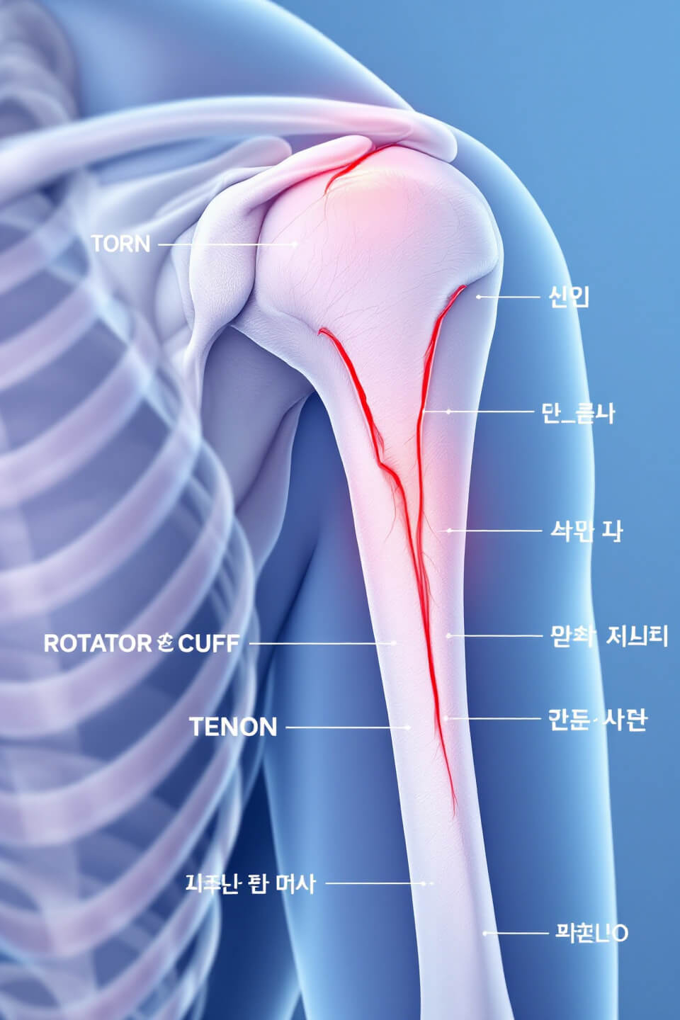 어깨 회전근개파열과 관련된 사진입니다.