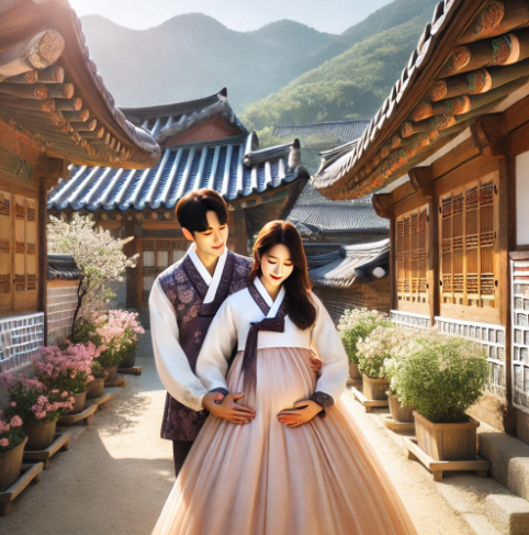 국내 태교여행 한복입은 이미지