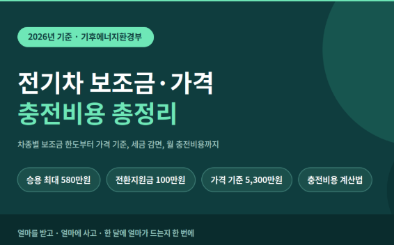 전기차 보조금 가격 충전비용